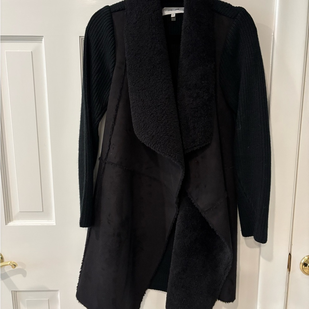 Women's Black Shearling Sweater